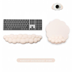 Cloud Wrist Rest Memory Foam Mouse & Keyboard Pad | Libisemiskindel kontori randmetugi Three-piece set mustjasvalge