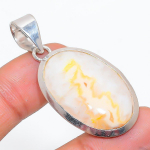 Aqua Nevada Agate Handmade 925 Sterling Silver Gift Jewelry Pendant 1.89 g2s99