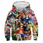 One Piece Hoodie Laste kapuutsiga dressipluus Anime Luffy Hoodie Laste riided Poisid T&uuml;drukud Pikkade varrukatega S&uuml;gisene soe Pullover vabaaja topid 160