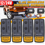 2 komplekti 12V 24V 100ft digitaalsed juhtmevabad vintsid Kaugjuhtimispuldi taastamise komplekt Jeep SUV Truck 4 kaugjuhtimispuldi + 2 vastuv&otilde;tja jaoks Russian Federation