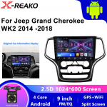 9-tolline Carplay 2Din Android 13 autoraadio Jeep Grand Cherokee WK2 2014 -2022 jaoks Multimeedia videopleier Autoradio GPS DSP 4 core 2GB+64GB carplay