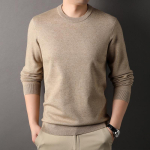 Meeste &uuml;mmarguse kaelusega pikak&auml;eline kootud kampsun - Vabaaja trend, &uuml;hev&auml;rviline XXXL beige