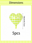 5pcs mixed color plaid pattern heart-shaped aluminum foil balloons, birthday decoration, Valentine's Day decoration 18inch