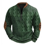 Meeste Retro Casual gradienttr&uuml;kiga kampsun XL armee roheline v&auml;rv