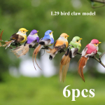 6 tk Simuleeritud linnud lihav&otilde;ttep&uuml;hade metsaseeria seotud oksad Taimed Dekoratiivsed v&otilde;ltslinnud K&auml;sit&ouml;&ouml; Kunst dekoratiivsed sulelised M