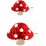 3 tk seente k&auml;rgstruktuuriga pallid - t&otilde;mmatud paberist laternad - peokaunistused, 20/30 cm 20cm punane