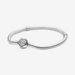 Pandora Moments Sparkling Heart Clasp Snake Chain K&auml;ev&otilde;ru 17 cm h&otilde;be