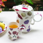 Euroopa Keraamiline Kohvikann Keraamiline Tass Lille Teekannikomplekt 1 Kann 4 Tassi Alustass P&auml;rastl&otilde;unatee Komplekt Punane Teetass Kingitus 175ml