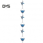 94,5-tolline koolibri vihmaveekett rippuv vihmap&uuml;&uuml;dja ​​kell v&auml;liskujundusele vihmaveep&uuml;&uuml;dja ​​keti asendustoru terrassi ja &otilde;ue vihmaveerennidele sinine