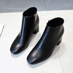 Saapad Naiste Kingad 2024 L&uuml;hikesed Saapad Kevad ja S&uuml;gis K&otilde;rge Kontsaga Pahkluusaapad Nahksaapad Paksu Kontsaga K&uuml;lgmine Lukk Naiste Saapad 41 tumepruun v&auml;rv