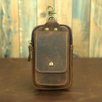 Ehtsast nahast Retro Crazy Horse nahast v&ouml;&ouml;-kott Esimene kiht lehmanahast V&ouml;&ouml;le riputatav kott Nahast multifunktsionaalne 7-tolline mobiiltelefoni riputatav kott 11cm*7cm*18cm