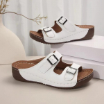 Uued suvised sussid naiste kiilu sandaalid moekujundusega topeltpandlaga platvorm &otilde;ues k&auml;imissussid libisemiskindlad naiste kingad 36