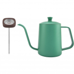 600 ml roostevabast terasest kohalikann, gooseneck-tila, teekann termomeetriga(Roheline) roheline