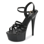 Suvised sandaalid naistele platvormil ristuvate rihmadega 15CM stilettokanna k&otilde;rged kontsad peole pulma daamide kingad suurus 35-43 35 black
