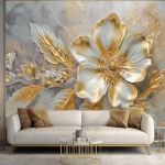 Moodne tapeet Kerge luksus 3d Kuldne lill Kunst Seinamaal Elutuba Magamistuba Seinamaal Kodu Dekoratsioon 350 cm(W) x 260 cm(H)