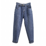 XL-6XL Pluss Suurused L&otilde;dvad teksap&uuml;ksid Naistele K&otilde;rge V&ouml;&ouml;koht Pahkluupikkus Denimip&uuml;ksid Mom Jeans Sinised teksap&uuml;ksid Naistele 6XL sinine