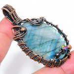 Labradorite Handmade Copper Wire Wrap Jewelry Pendant 2.56 k4e81