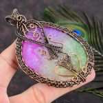 Rainbow Solar Quartz Copper Wire Wrap Jewelry Pendant 3.94 l8h75