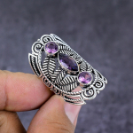 Brazilian Amethyst Handmade 925 Sterling Silver Gift Jewelry Ring Size 10 k5u26