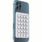 Silikoonist imemisega telefonihoidja matt Multifunktsionaalne iminapaga seinaalus, ruudukujuline libisemisvastane &uuml;hepoolne &uuml;mbriskinnituse tagakleebis valge