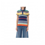 Polo Ralph Lauren Kootud triibuline n&ouml;&ouml;pidega l&uuml;hikeste varrukatega polos&auml;rk Naiste pluusid Keskmine sinine 211943043-004 S