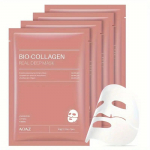Bio Collagen Face Mask Sheet Peptiid vananemisvastane n&auml;omask nahka kirgastav pinguldav niisutav ja kortse v&auml;hendav ravi 4pcs