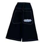 RogueWave Harajuku Gooti Mood Y2K Kottis Teksap&uuml;ksid Vintage Tikitud Kvaliteetsed Teksap&uuml;ksid Mehed Naised Hip Hop Streetwear Vabaaja Laiad Teksap&uuml;ksid XL