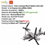 WANGE Militaarne soomustatud V-22 Osprey lennukimudel R&uuml;nnaklennukid Ehitusklotsm&auml;nguasi &Uuml;hilduv tellistega Laste s&uuml;nnip&auml;evakingitus Nr. 5006