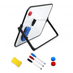 Magnetiline tahvel alusega Lauaarvuti Kahepoolne valge tahvel Viltpliiatsite, kustutuskummi ja magnetitega Kodu, kontori, kooli, laste joonistamise jaoks S