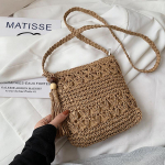 &Otilde;lgest kootud ruudukujulised naiste &otilde;lakott Moodne Tassle Design V&auml;ike k&auml;ekott Suvine rannakott Daami reisipoesk&auml;ija kandikud 21x1x21cm