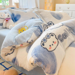Talvine Piima Korallfliis Voodi Neljaosaline Komplekt Pl&uuml;&uuml;sist Tekikott Lakan Leht Padjap&uuml;&uuml;ride Komplekt 1.2M bed