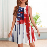 T&uuml;drukute suvekleit Varrukateta, tr&uuml;kitud v&auml;rviline vabaajakleit 110 sinine