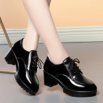 6cm 8cm Elegantne S&uuml;gava Suuga L&auml;ikiv Nahk Gladiaatorikingad Platvormkingad 2025 Kevad Plokk-kontsad Oxfords Must Kontorisse Emale 35