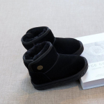 Laste lumesaapad T&uuml;drukute karusnahast saapad Poiste veekindlad libisemiskindlad puuvillased kingad Beebi soojad kingad 33 must