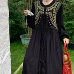 Vintage Pikkade Varrukatega Roheline Hommikumantel S&uuml;gis Uus O-kaelusega Tikand Peokleidid V&ouml;&ouml;kohas N&ouml;&ouml;riga Disain Sirge R&otilde;ivas One Size must