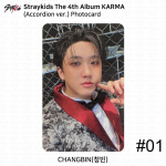 Stray Kids 4. album Karma L&otilde;&otilde;tspilliversioon Ametlik fotokaart Changbin (Accordion ver)