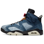 Air Jordan 6 Retro Pesutud Denim Meeste Tossud Must Valge-Varsity-Punane CT5350-401 41