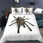 Tarantulaprindiga Voodipesukomplekt King Full 3D-tr&uuml;kk Must &Auml;mblik Tekikott Komplekt Putukateema Poisile Teismelisele Pol&uuml;ester Voodipesukomplekt 70x133cm