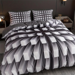 3 tk Tekikoti Komplekt, Kolmem&otilde;&otilde;tmeline Mustvalge Voodipesukomplekt, Pehme Mugav Tekikott, Magamistuppa, K&uuml;laliste tuppa EU Single 135x200cm