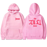 2025 Uus nagu JENNIE Ruby Album &Uuml;he- ja Kahepoolselt tr&uuml;kitud Huppar Unisex mood Y2k pusa Mehed naised Fliisist dressipluus L pink