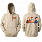 Street Fighter meeste kapuutsikas anime m&auml;ngu prindiga vabaaja pikkade varrukatega dressipluus kahepoolne streetwear s&uuml;giseks ropa de hombre 3XL beige