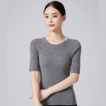 Women's 100% Merino Wool Knit Round Neck Base Layer Top M