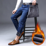 Talvised meeste soojad mustad teksad Klassikalises stiilis Business Stretch Denim p&uuml;ksid Meeste br&auml;ndi paksud p&uuml;ksid 40