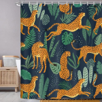 leopardikujuline kangast du&scaron;ikardin, troopiline loomakiisu du&scaron;ikardin vannituppa, roosa konksuga 180X180CM 90X180CM
