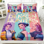 1 tk KPOP pingulduslina Demon-Hunters Pehme pol&uuml;ester voodikate pingulduslina elastikpaelaga Huntrix kodu sisustus Ilma padjap&uuml;&uuml;rita 99x190x25cm