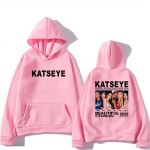 KATSEYE: THE BEAUTIFUL CHAOS TOUR 2025 Tr&uuml;kitud pusa Meeste Naiste Lahtine Moodne Kapuutsiga Pika varrukaga vintage Fliis Must Kapuutsiga M