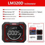 Uni-T LM320D/320F/320E T&auml;pne digitaalne nurkm&otilde;&otilde;tja magnetilise aluse ja lasertasemega