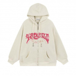 Y2K tikitud kirjaga kapuutsid Naiste avarad pikkade varrukatega t&otilde;mblukuga kapuutsiga kampsunid s&uuml;gistalvised vintage Harajuku jope riided XXXL aprikoosi