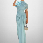 Kevadmood Uus Stiil Elegantne ja Elegantne V&ouml;&ouml;kohast liibuv Salendav ja Plisseeritud Kleit Pikk Kleit 3XL