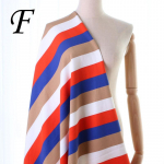 V&auml;rvilise triibuline kootud kang meetri kaupa T-s&auml;rgi, suvise seeliku, laste riiete, nuku&otilde;mblemise jaoks, puuvillane, &otilde;huke, elastne, pehme kang 50cm x 180cm